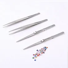 2 шт, бриллиантовый камень жемчужный Пинцет для бисера, золото серебро точность, ювелирный драгоценный камень сортировки, алмаз держа сбора зажим держатель tong