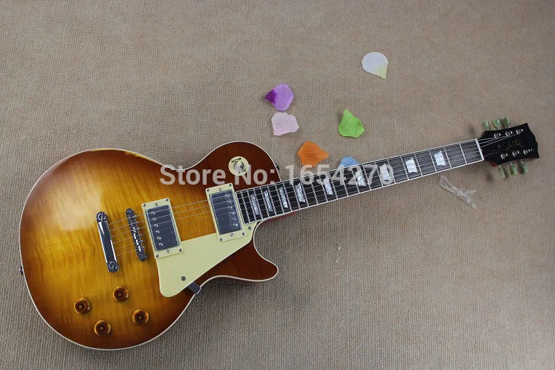 

Free Shipping Top High Quality G Les Standard Tea Burst Billy Signature Aged Model Electric Guitar In Stock 150621