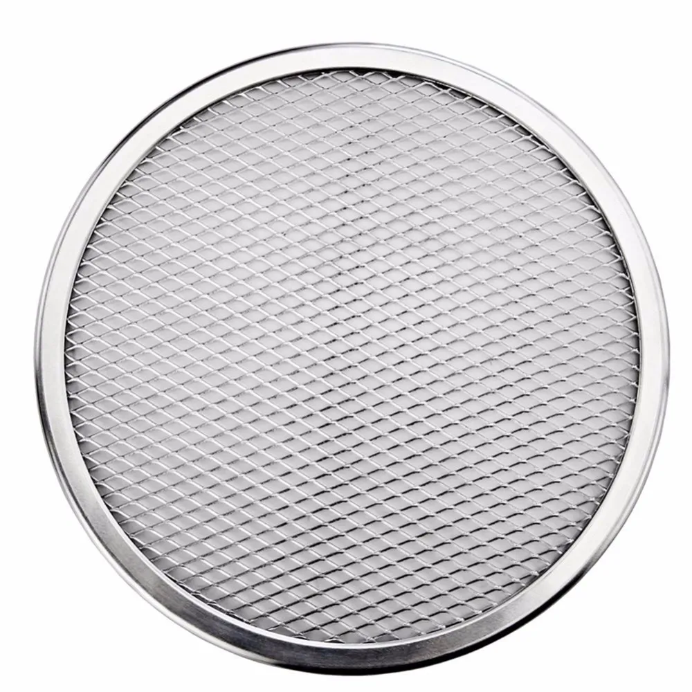 Latest Aluminum Flat Mesh Pizza Screen Round Baking Tray Metal Net Bakeware Kitchen Tools Pizza 6-22inch Bakeware Cookware