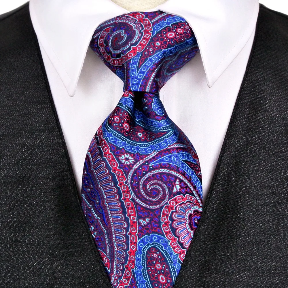 

Paisley Multicolor Navy Blue Purple Red Mens Ties Neckties 100% Silk Jacquard Woven Fashion Suit Gift For Men Casual Brand New