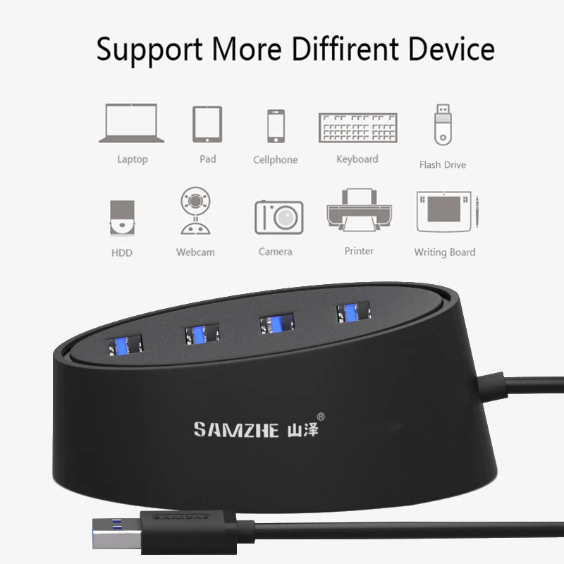 Суперскоростной концентратор SAMZHE USB 3 0 4 порта комбинированный разветвитель