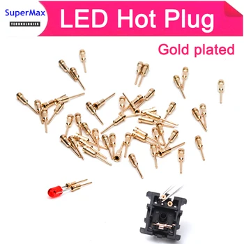 

100pcs Gold plated LED hot plug Crystal Oscillator base for axis cherry mx switch kailh gateron outemu otm blue red black brown