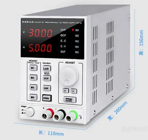 CE лабораторное оборудование 30 V 5A DC источник питания прецизионный Регулируемый KA3005D tech