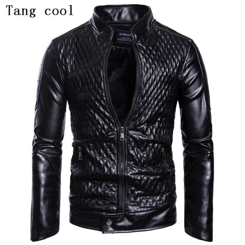 Куртка из искусственной кожи Tang cool Красная приталенная рубашка с длинным рукавом