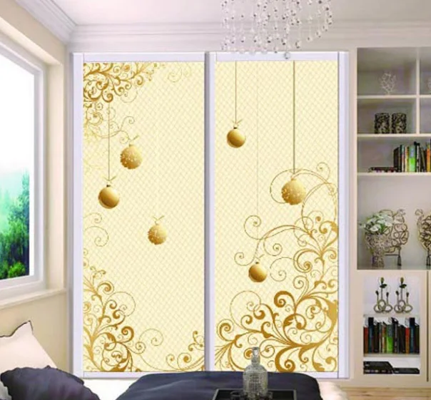 Custom Stickers closet paper Simple golden balloon shutter door