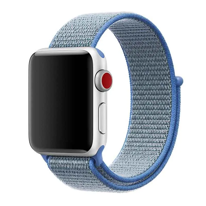Нейлоновый браслет Correa, ремешок на запястье для Apple смарт-часов iwatch серии 4/3/2/1 спортивные часы Смарт-браслет на запястье аксессуары - Цвет: S-Blue Gray