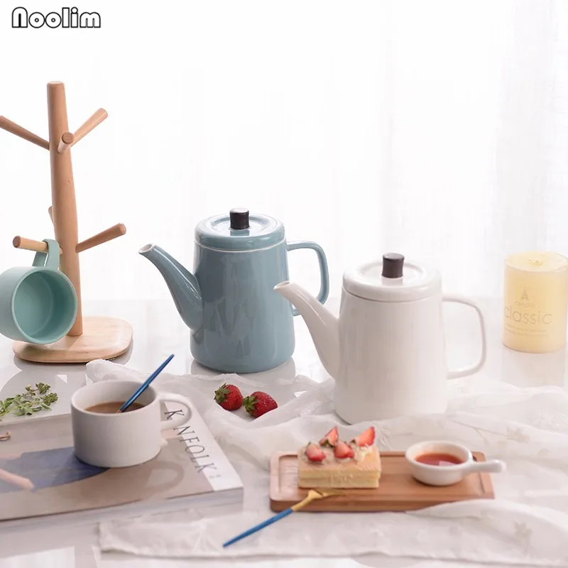NOOLIM Японский ретро креативный имитирующий Эмаль Большой чайник кофейник керамический чайник бутылка для воды Европейский минималистичный чайник