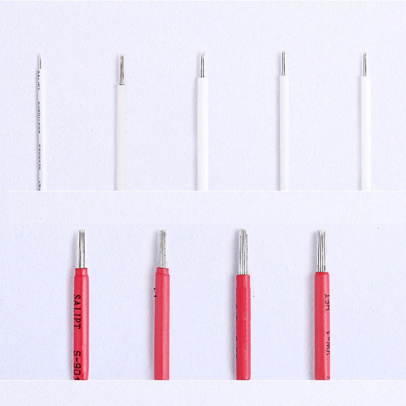 50 P 3R 5R 7R 9R 17R 19R 21R Татуировка иглы полу Перманентный макияж microblading лезвие ручная ручка противотуманная игла татуировка аксессуар поставка - изображение