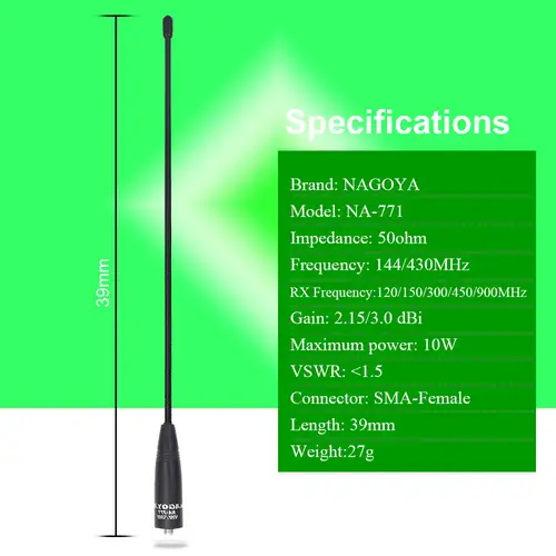 Original NAGOYA Antenna NA-771 SMA-Female fit for Two Way Radio UV-5R UV-82 TH-UV8000D UV-25D NOTE Dual band Antenna - Image 2
