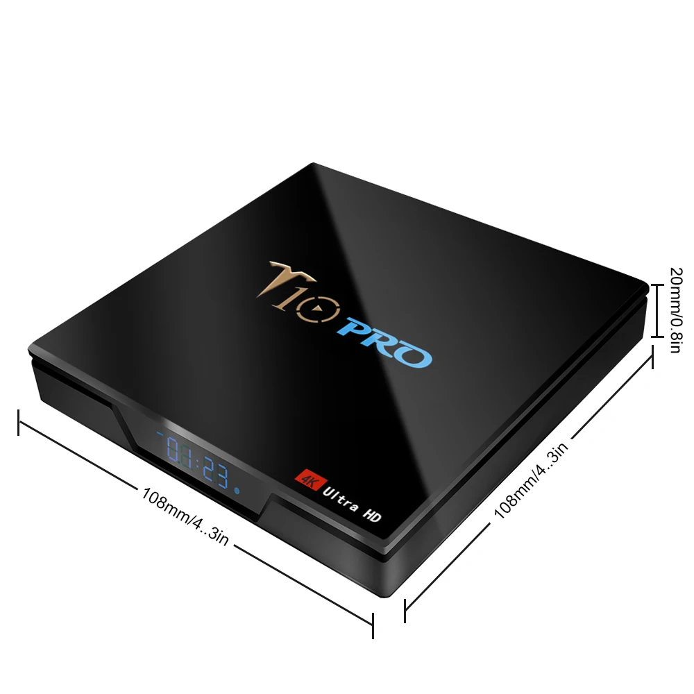 T10 PRO Smart Android 8,1 tv Box S905X2 Четырехъядерный 4K UHD 4 Гб+ 64 ГБ tv Box двухдиапазонный WiFi Bluetooth 4,1 HD медиаплеер светодиодный экран