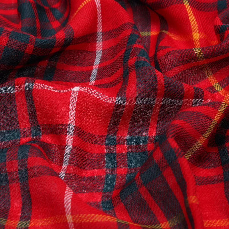 Шерсть австралийского мериноса шарф шаль глушитель классический красный зеленый проверенный дизайн с фабрики высокое качество сделано в Непале