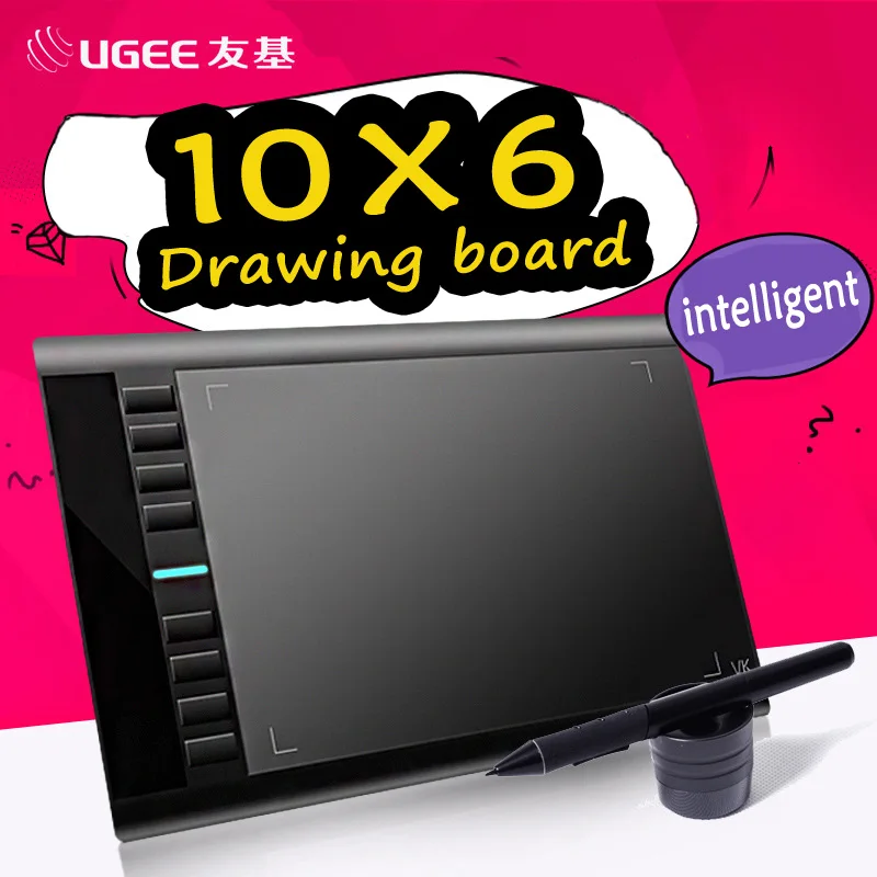 Цифровой планшет UGEE M708 10x6 дюймов 8192 чувствительность к давлению|Цифровые
