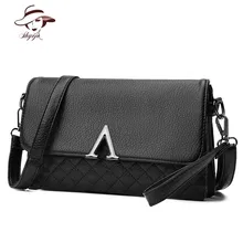 Famous Brand Fashion Classic Small Women Handbag Black Plaid Messenger Bag Solid Shoulder Bag Girl Envelope Evening Clutch Purse