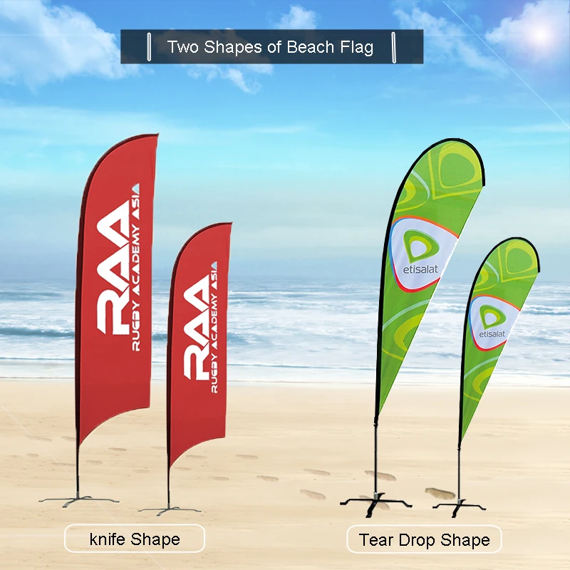 

Good quality Graphic Printing Banner Outdoor Feather Blade Flag Signs Beach Teardrop Flag for Custom Advertising Promotion