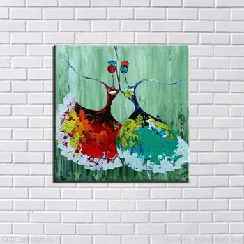 

Handpainted Canvas Ballet Oil Paintings Abstract Art Painting ballet dancer Wall Sticker Kids Room Decor Wall Art figure picture
