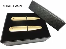SHANH ZUN Luxurious Golden Stainless Steel Collar Stays Collar Points Bones with Small Holes for Formal Shirts Gift for Men shanh zun personalized customize engraved stainless steel metal collar bones shirt tabs stiffeners inserts golden gift for men