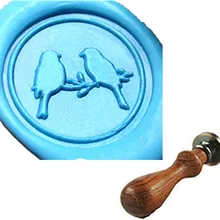 Mdlg Винтаж прекрасная пара два Товары для птиц Индивидуальный свадебные приглашения Воск уплотнительное штамп Ручкой комплект