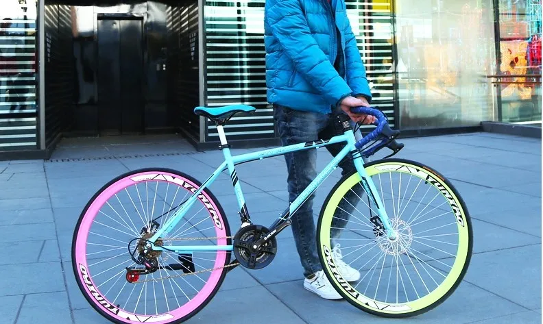 Excellent Road Bike High Carbon Steel 21-Speed 26-Inch Single-Speed Bicycle Front and Rear Mechanical Disc Brake Full Shockingproof Frame 6 Excellent Road Bike High Carbon Steel 21-Speed 26-Inch Single-Speed Bicycle Front and Rear Mechanical Disc Brake Full Shockingproof Frame 6