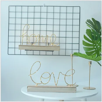 

Metal Wooden Letter Type Night Light INS Creative Home Accessories Jewelry Nordic Bionic Night Light Home Decoration Crafts Gift