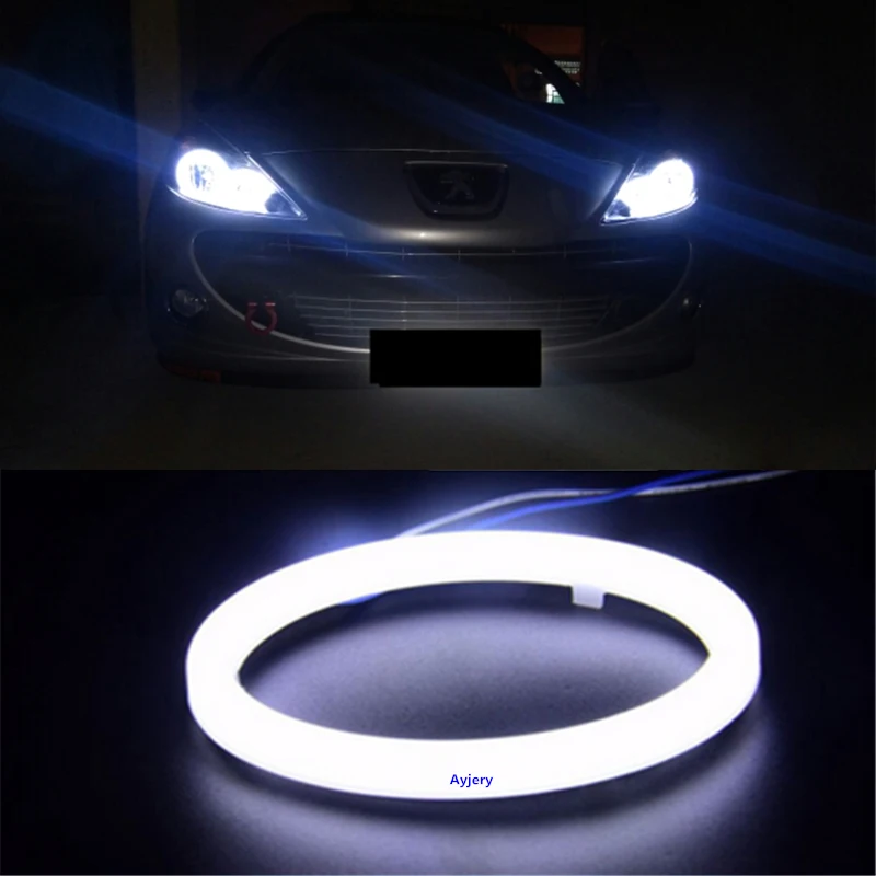 1 пара Ангельские глазки 12V 24VDC Дневной светильник 2835 SMD мотоцикла 60 мм 70 80 90 95 100 110