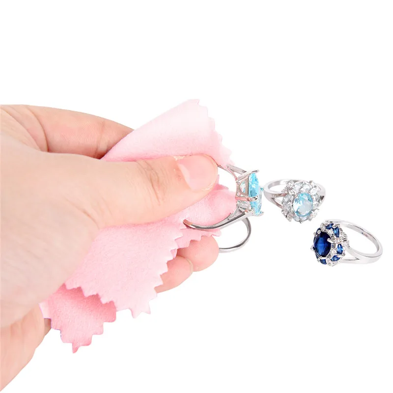 50PCS/Bag Silver Polishing Cloth Blue Cleaning Cleaner Polishing Jewelry Anti Tarnish DIY Making Tools Jewelry Accessories