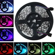 5050 SMD светодио дный гибкая светлая RGB 300 светодио дный s 5 м декоративные лампы Водонепроницаемый и ИК-пульт и Питание Adaper 12 В 6A