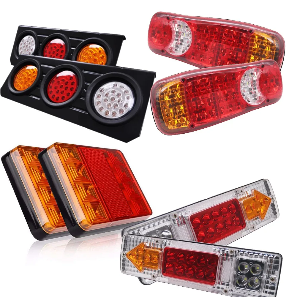 

Marlaa DC 12V 24V LED Tail Light Brake Stop Lamp Rear Reverse Light Indicator for Truck Trailer Boat Car Styling Warning Light