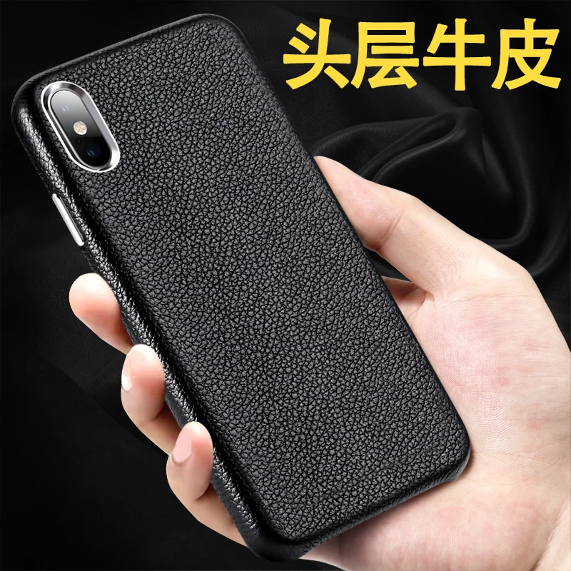 

Ultimate Luxury Phone Coque For iPhone XS MAX Case Genuine Leather + Metal button + Handmade Cover For iPhone XR X Cases Fundas