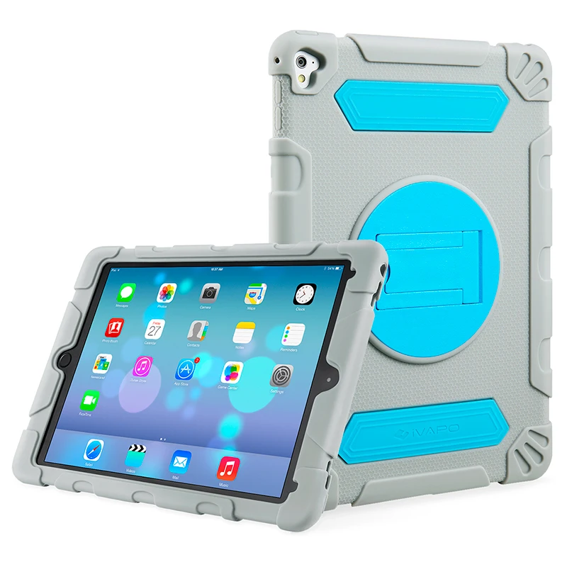 

For Apple iPad Pro 9.7 inch Case Silicone Hybrid Rugged Armorbox Kickstand Case Cover For iPad Pro 9.7 Smart Cover Kids Toddlers