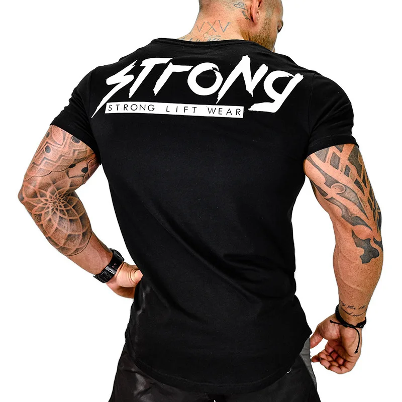 

2018 Summer Brand Clothing Gyms Tight T-shirt Mens Fitness T-shirt Homme Gyms T Shirt Men Fitness Crossfit Tees Tops
