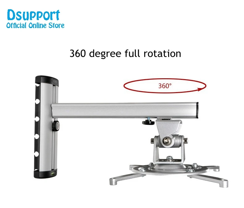 PR03 алюминиевый сплав 360 градусов проектор настенное крепление полный движения выдвижной универсальный проектор вешалка кронштейн