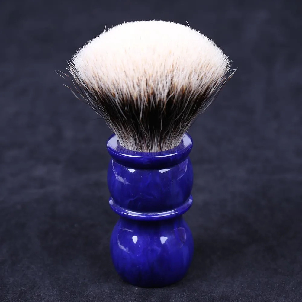 

Light purple resin handle white synthetic hair shaving brushes for men