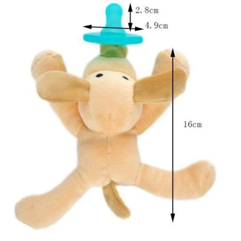 Мягкий плюш для маленьких детей, игрушка с животными, милая Соска-пустышка для мальчиков и девочек, Силиконовая пустышка Ортодонтическая Соска, мягкая игрушка 9 цветов
