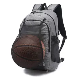 Многофункциональный баскетбольный Рюкзак 15,6 дюймов Сумка для ноутбука с баскетбольной сеткой usb зарядный порт Fitnes альпинистская сумка
