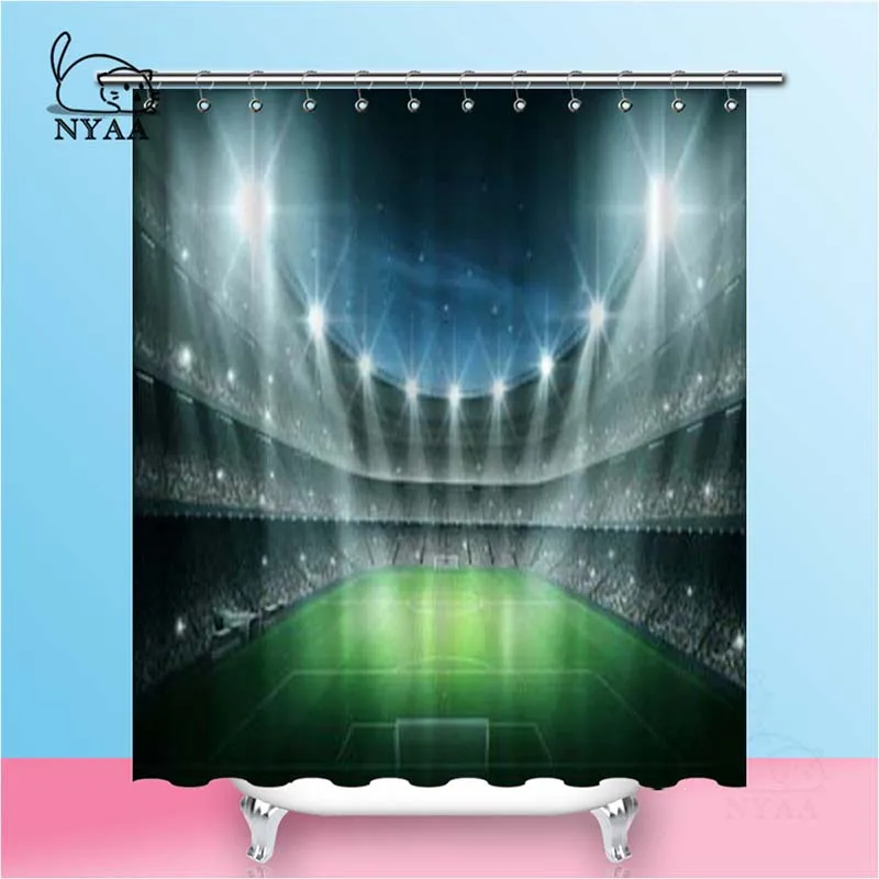 Nyaa футбольное поле занавески для душа футбольное поле водостойкая полиэфирная ткань занавески для ванной комнаты для домашнего декора