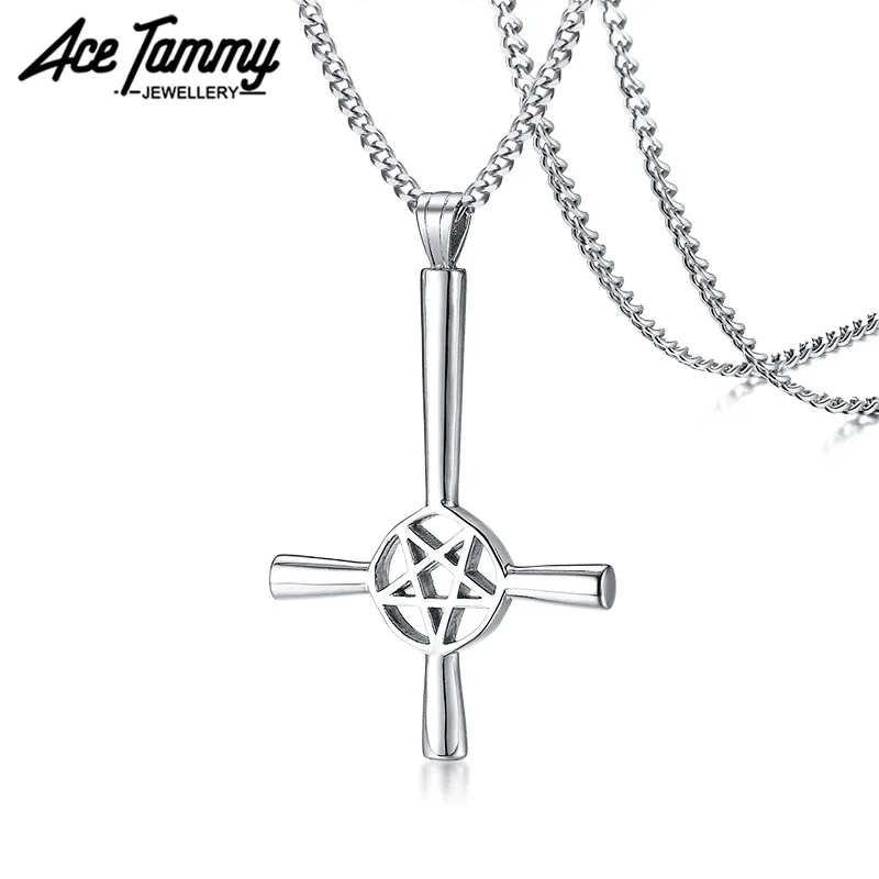 

2019 Jewelry High Polished Shiny Men Cross Stainless Steel Pendant Necklace including chain