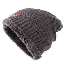 Открытый Спорт Лыжный спорт человек зимние вязаные теплые Skullies шапочки шляпу для мальчика Маска двойного толще Слои мешковатые шапки капот