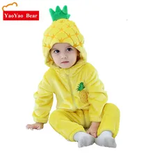Комбинезон унисекс; Детский костюм с животными; детская одежда с ананасом для детей 0-3 лет; фланелевой комбинезон для новорожденных; одежда для маленьких девочек