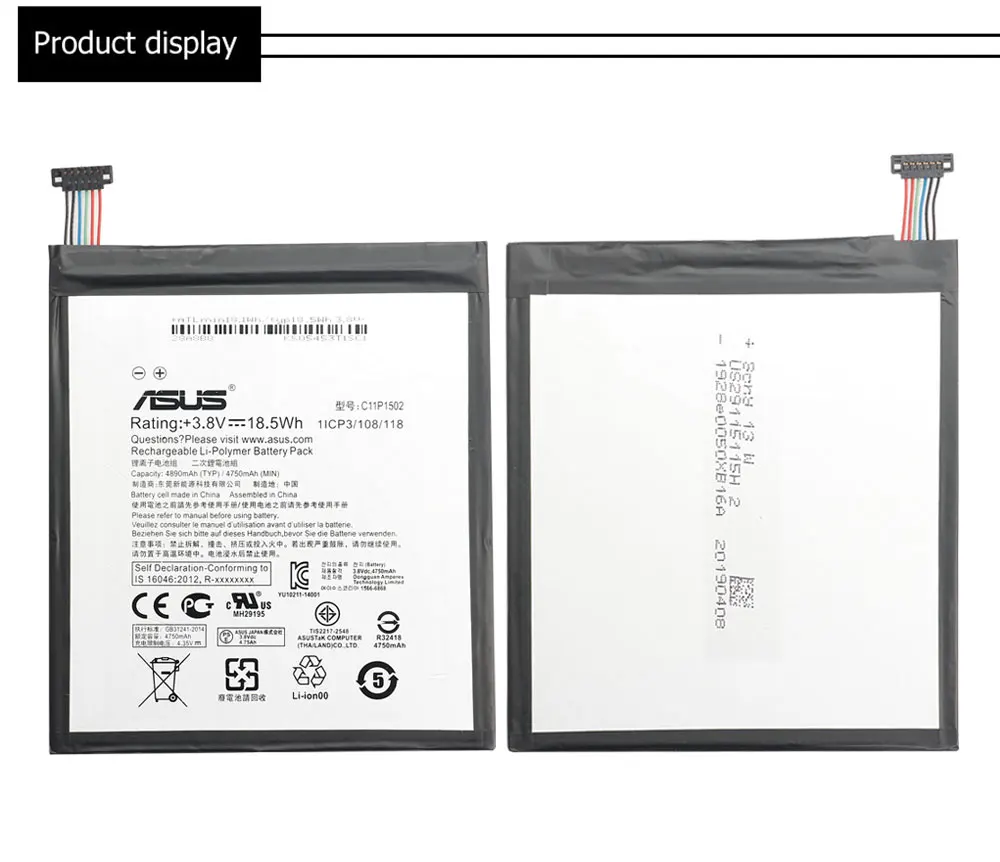 ASUS сменный аккумулятор для телефона C11P1502 4890 мАч для ASUS ZenPad 10 Z300CG Z300CL P01T Z300M Z300C P023 10,1 Бесплатные инструменты