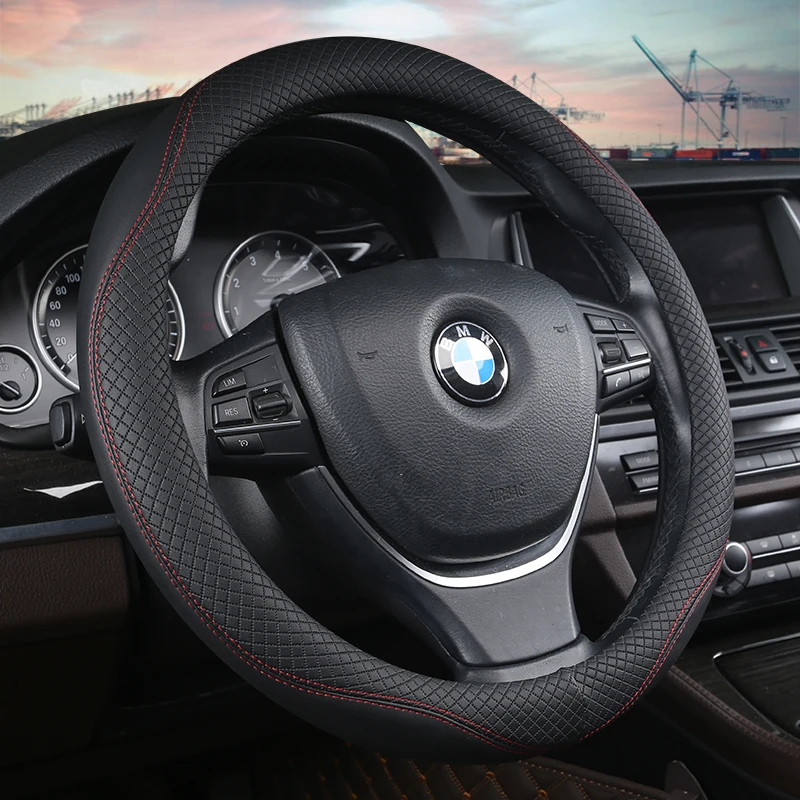 

Leather steering wheel cover for Fu Rui Adams Bora KIA K3 Lang MAGOTAN Tiguan CS75 Changan four seasons general sets