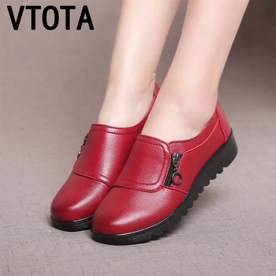 VTOTA/; модная повседневная обувь на плоской подошве; тонкие туфли из натуральной кожи; мягкая удобная женская обувь для мам; женская обувь без застежки на плоской подошве