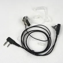 Tubo de ar fone de ouvido covert 2 pinos fone de ouvido ptt para baofeng uv5r UV-5X fone de ouvido para kenwood cb rádio walie talkie TK-2107 TK-3107