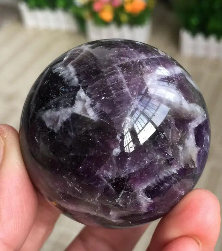 160 г натуральный аметист мечты Хрустальный шар Orb драгоценный камень|stone gem|stone