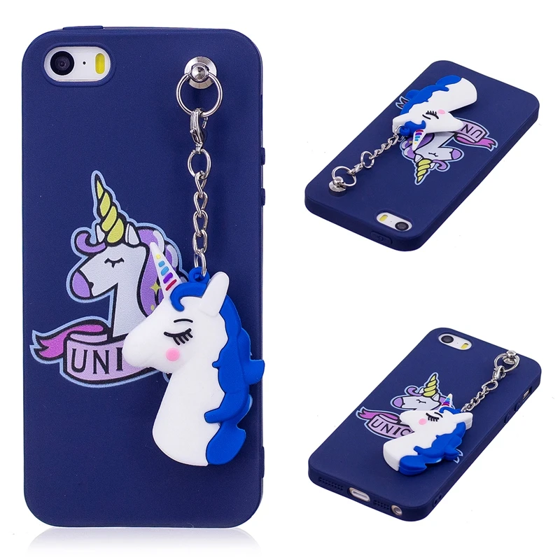 5s Cute 3D Toy Unicorn Phone Cases For Coque iPhone 5s 5 Case SE Soft