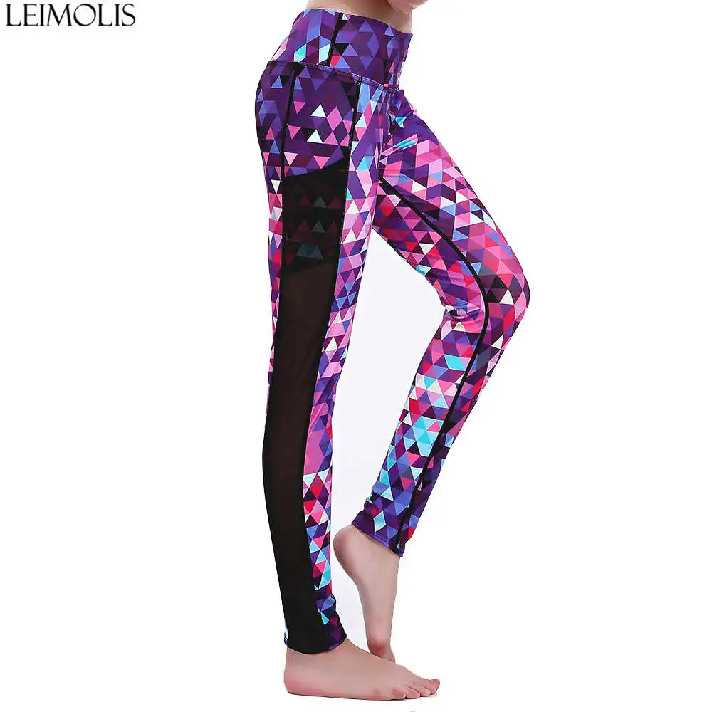 

Leimolis 3D print Kaleidoscope mesh winter Harajuku adventure time workout push up plus size fitness leggings women pants