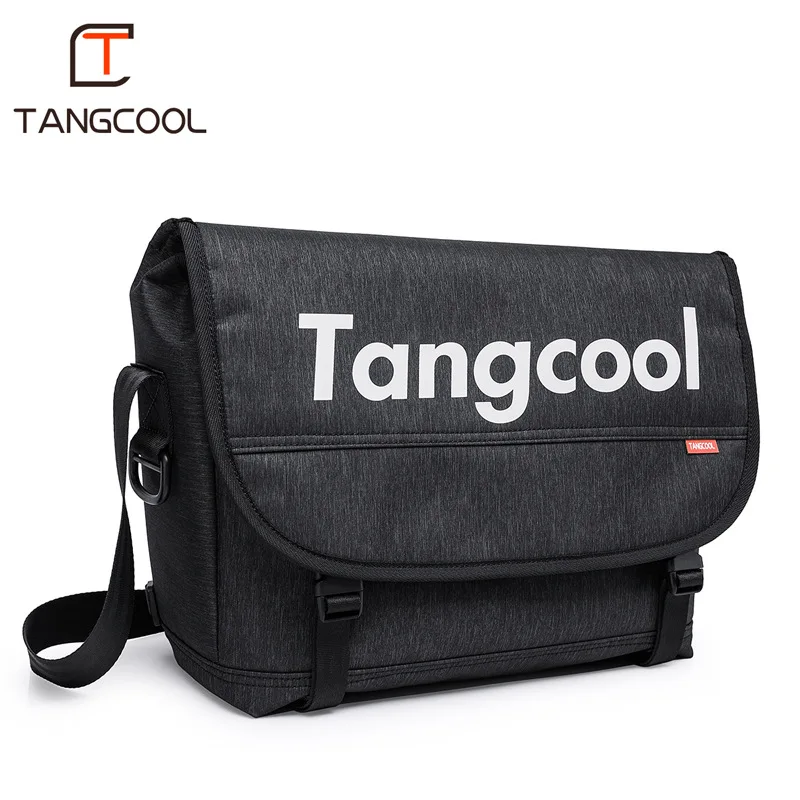 Мужские сумки мессенджеры TANGCOOL черные водонепроницаемые повседневные из ткани