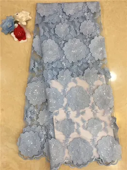 

New French Nigerian sequins net lace,African tulle mesh lace fabric high quality for party wedding dress 5yards x4