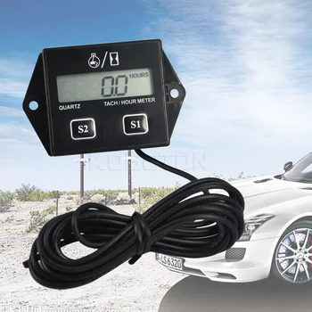 

Kebidumei Digital LCD Display Tachometer Hour Meter Spark Plugs 2&4 Stroke Engine RPM Tacho Tach Gauge Spin For Universal Car