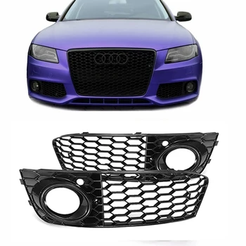

1Pair Fog Light Grills For 09-12 for Audi A4 B8 RS4 Style Honeycomb Mesh Fog Light Open Vent Grille intake in Racing Grills 5