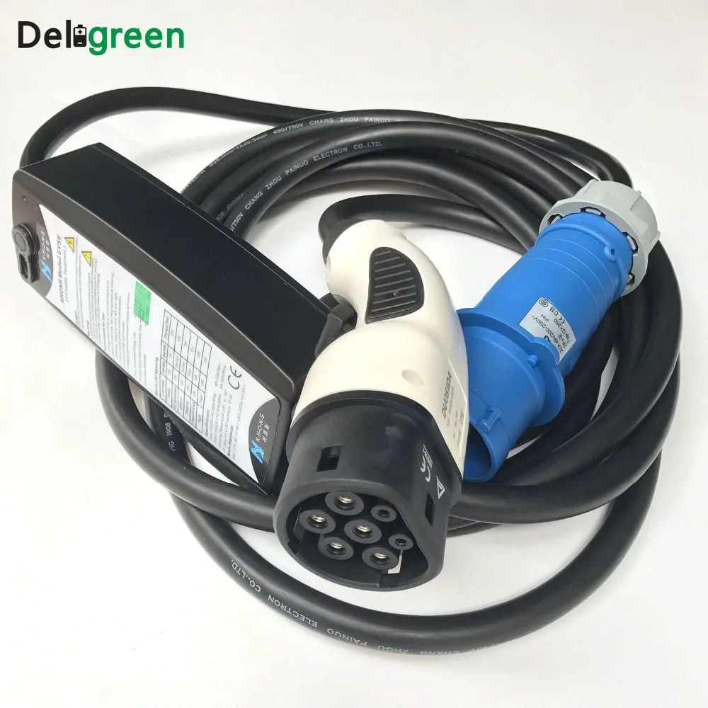 EVSE 62196 Type2 EV charger 16A 32A With LCD display EV Adjusatble